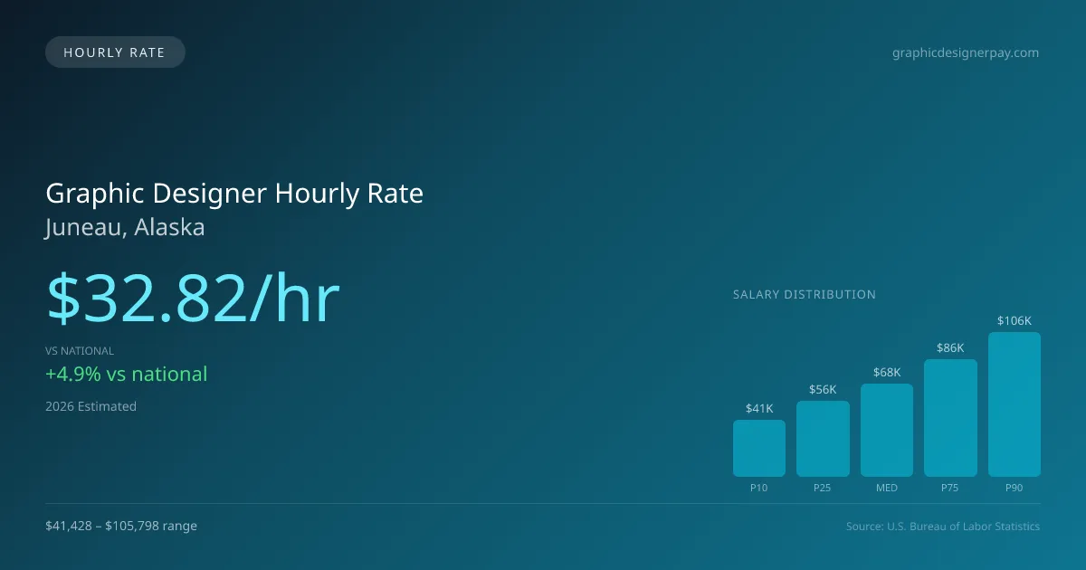 Graphic Designer Hourly Rate in Juneau, AK — 2026 est., based on 2025 BLS