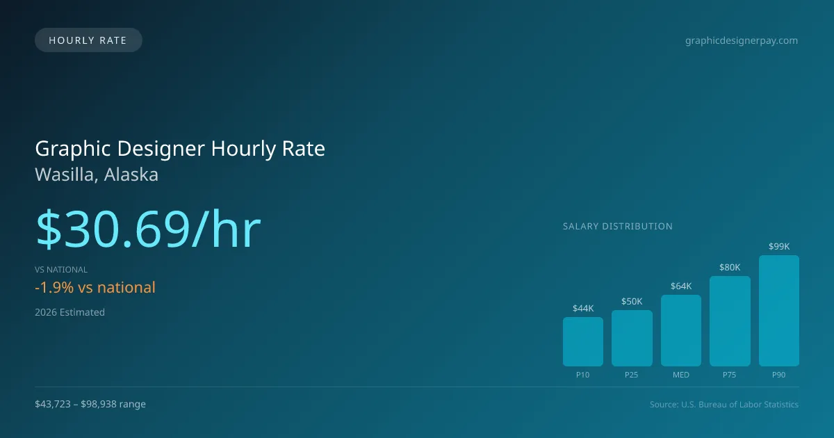 Graphic Designer Hourly Rate in Wasilla, AK — 2026 est., based on 2025 BLS