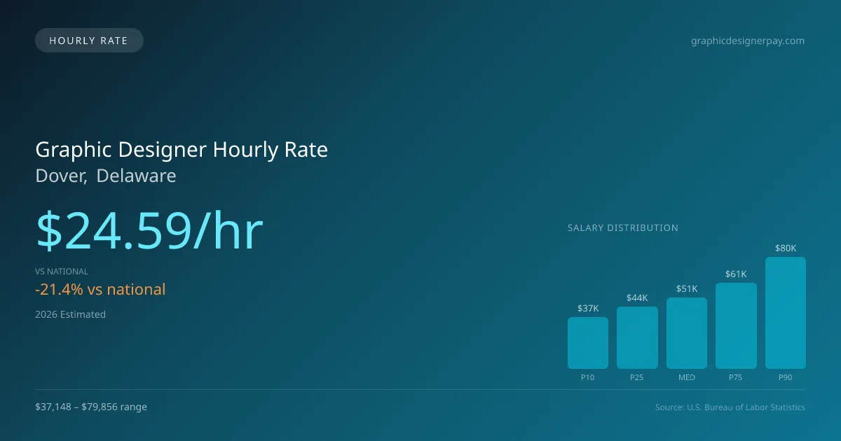 Graphic Designer Hourly Rate in Dover, DE — 2026 est., based on 2025 BLS