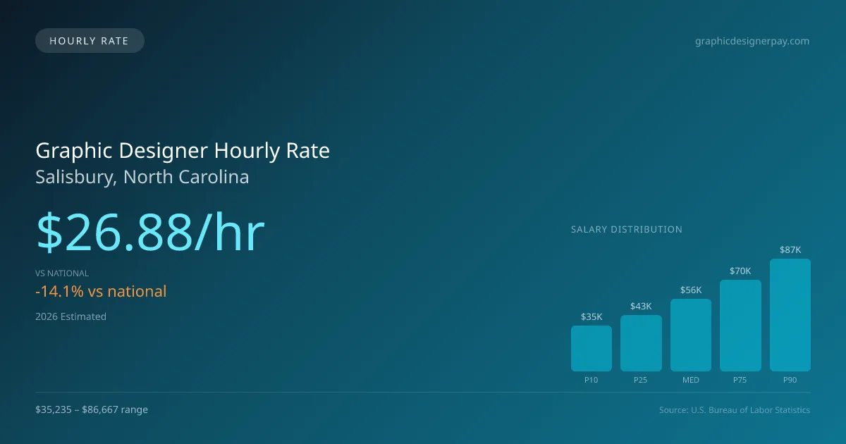 Graphic Designer Hourly Rate in Salisbury, NC — 2026 est., based on 2025 BLS