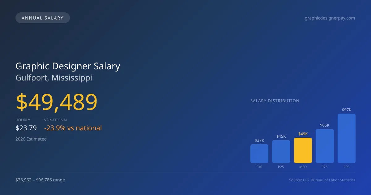 Graphic Designer Salary in Gulfport, MS โ 2026 est., based on 2025 BLS