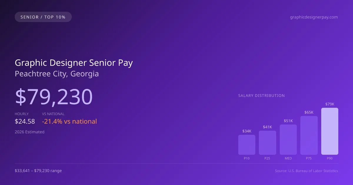 Graphic Designer Senior Salary in Peachtree City, GA — 2026 est., based on 2025 BLS