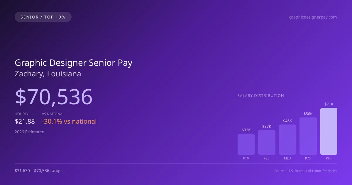 Graphic Designer Senior Salary in Zachary, LA — 2026 est., based on 2025 BLS